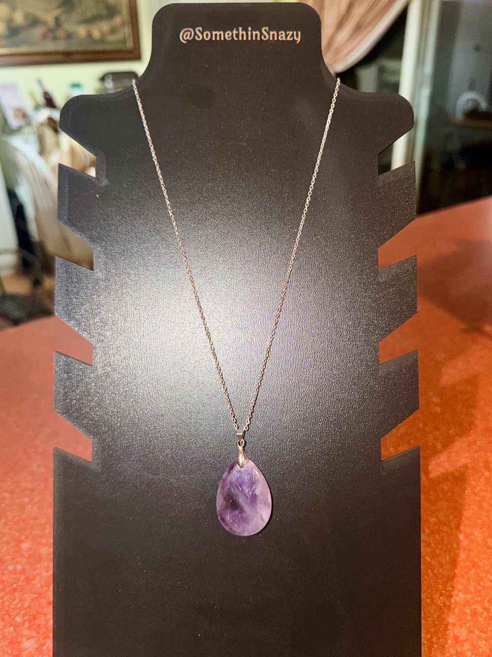 Natural Stone Tear Drop Pendant Necklace NEW 17”-19” - Picture 9 of 14